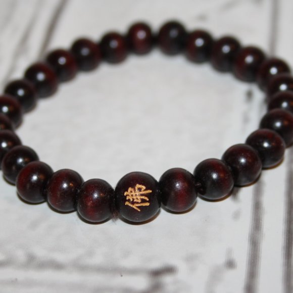 Wooden beaded bracelet 7" - Picture 1 of 3